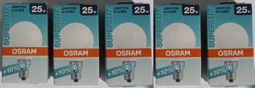 5x Żarówka OSRAM KRYPTON 25W SUPERFLUX E14 Mleczna