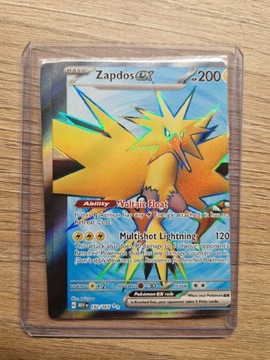 Zapdos EX Pokemon MEW 151 karty Misscut error 