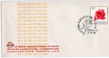 Katowice - Szczecin 1968r.- koperta - Flora.