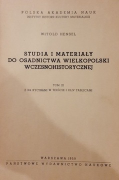 Studia i materiały do osadnictwa Wielkopolski III