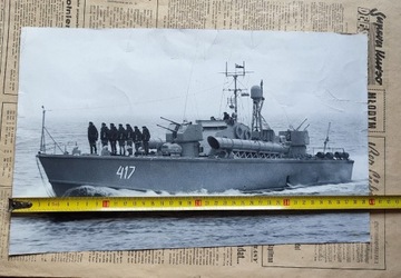 Bardzo duża fotografia kuter torpedowy 417 PRL