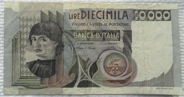 Włochy Italia 10000 10.000 lir lire 1982 Rzadka