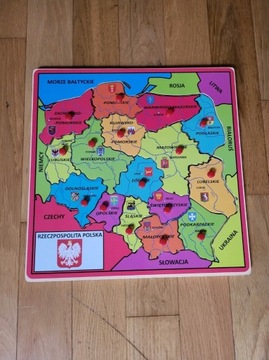 Puzzle drewniane mapa polski województwa