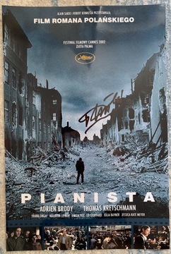 Roman Polański Pianista plakat z autografem