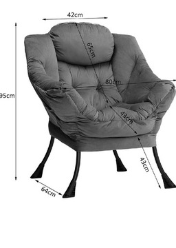 Nowoczesne duże krzesło leniwe z tkaniny bawełna