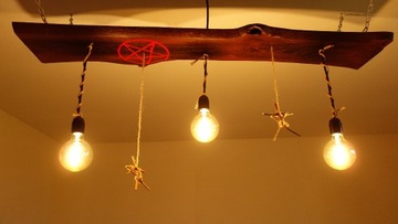Lampa, Modern loft, sufitowa drewniana wisząca 