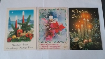 3 kartki świąteczne Boże Narodzenie (zestaw 7)