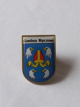 Herb gmina Ręczno przypinka pin odznaka wpinka