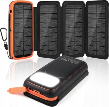 CONXWAN ładowarka solarna 26800mAh z latarką