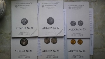 Katalogi Aukcyjne WCN 21,22,23,28,29,30+Listy wyni