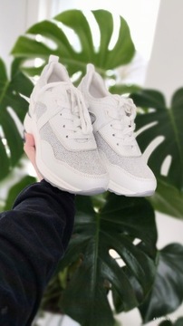 Sneakersy białe buty adidasy na koturnie