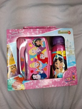 Disney Princess Zestaw Bidon Sniadanie Sztućce Box
