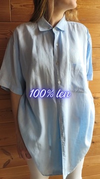 Luźna lniana koszula 100% len M-XL