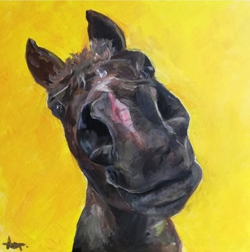 Malarstwo akrylowe, konie