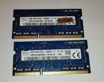 Hynix 2 x 4GB PC3L 12800 HMT451S6AFR8A Lenovo L440