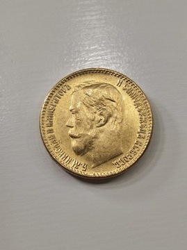 5 rubli 1902r moneta stara carska Rosja wykopki po