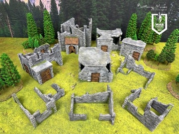 Makieta, tereny ruiny do gry Warhammerer Fantasy, Old World, druk 3D
