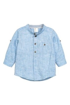 H&M niebieska lniana koszula chłopięca rozm. 92
