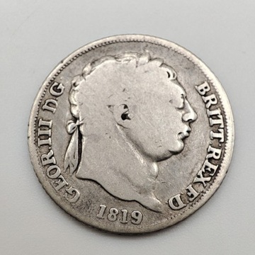 Moneta srebrna 6 pensów 1819r. ANGLIA 