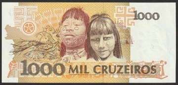 Brazylia 1000 cruzeiros 1990 - stan bankowy UNC