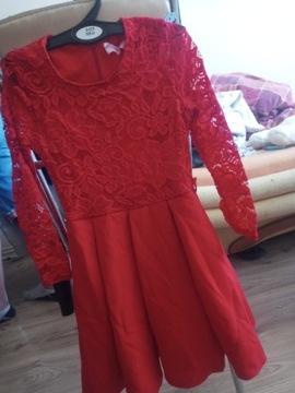 Sukienka dziewczęca czerwona mariatex