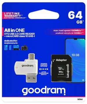 Karta pamięci GOODRAM microSDXC 64GB ALL in ONE