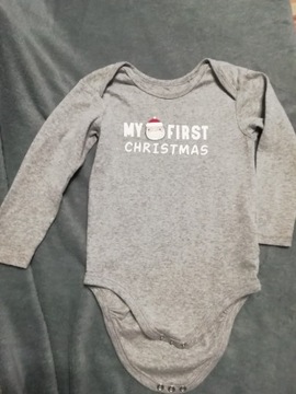 Body niemowlęce z napisem "My first Christmas" 86/