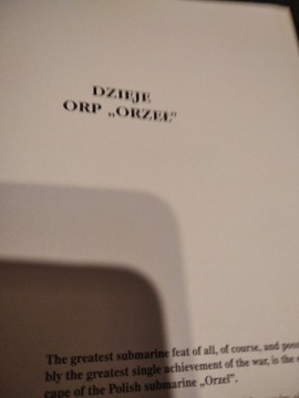 Książka dzieje ORP ,, Orzeł "