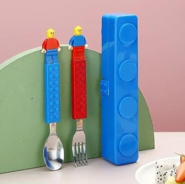 Sztuce Zabawka Klocki Lego Dla Dzieci + Pojemnik