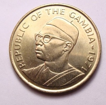 Gambia 10 bututs 1971 POŁYSK MENNICZY!