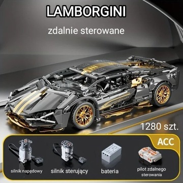 Klocki Technics zdalnie sterowane Lamborgini czarn