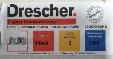 Papier komputerowy Drescher 240/6-3-1200