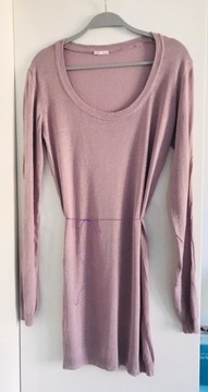 Damski długi sweter sukienka z długim rękawem S 36