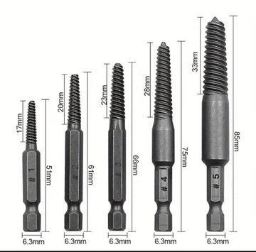 Zestaw do usówania obrobionych śrub 