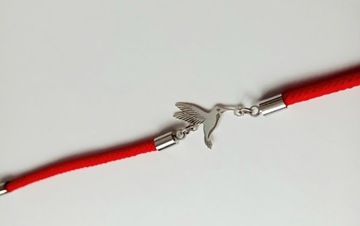 Bransoletka z kolibrem Srebrny koliber Regulowana + Pudełko 