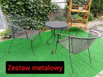 Krzesła metalowe ogrodowe ciężkie masywne