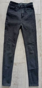 Spodnie jeans pull&bear 32 XXS ciemne szare