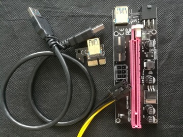Riser adapter PCI-E 1x na 16x USB 3.0 