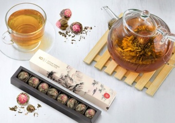 Zestaw Chińskich Kwitnących herbat 8 szt + Gratis