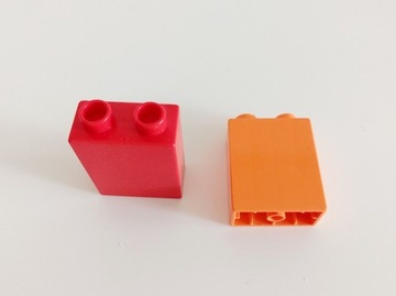Klocki Lego Duplo 2x1 klocek pomarańczowy czerwony