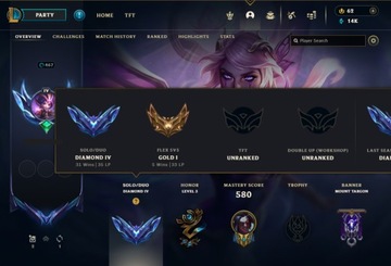 Konto League of Legends Diament 4 Nowy Main EUNE