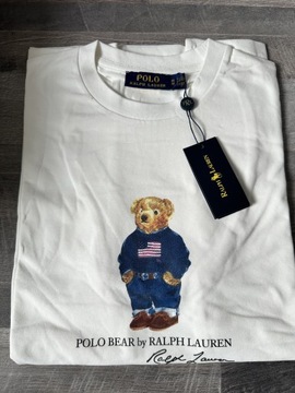 Ecru koszulka męska miś Polo Ralph Lauren rozmiar 