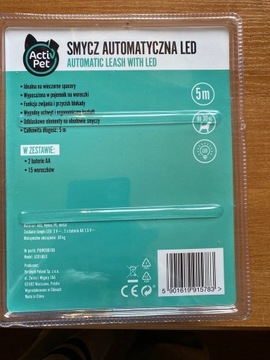 Smycz automatyczna led dla psa