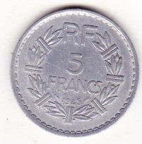 FRANCJA ,,, 5 frankow ... 1945