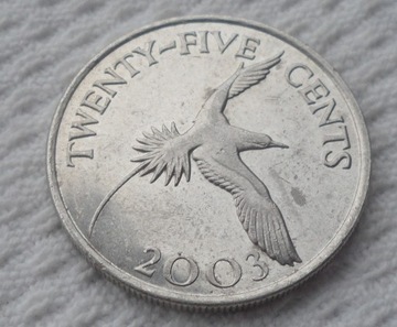 Bermudy Elżbieta II 25 centów cents 2003 Ptak