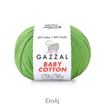 Włóczka GAZZAL Baby Cotton zielona 3448