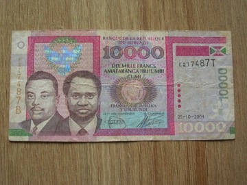 Burundi 10.000 francs franków 2004 