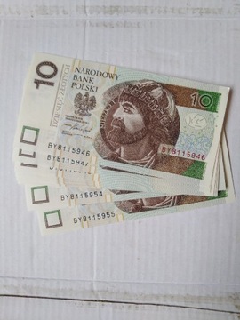 Tanio sprzedam kolejne numery banknotów,stan ideał