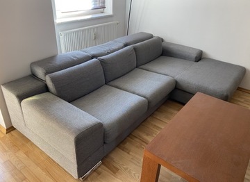 Sofa kanapa narożnik 3 osobowy szary szezlong