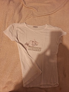 Damski T-shirt bialy